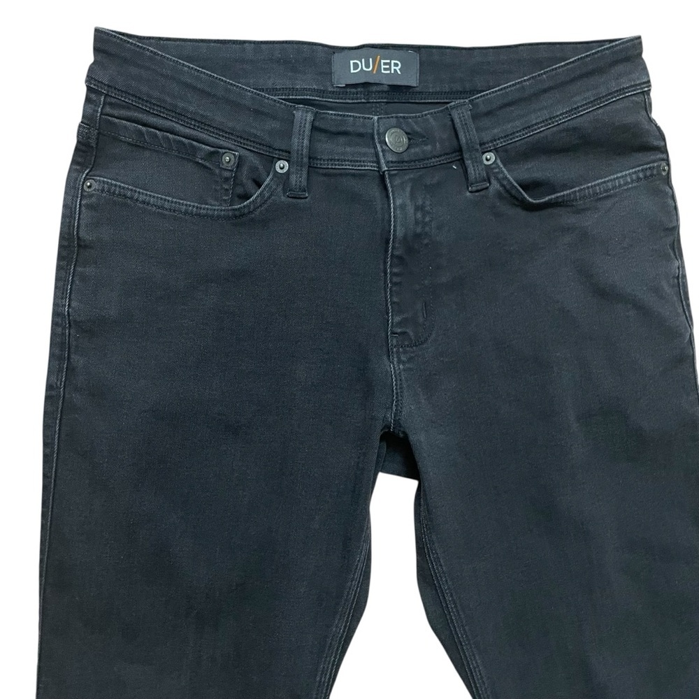 Duer DU/ER Jeans Mens 31x32 Black L2X Performance Denim Slim Fit - Picture 4 of 9